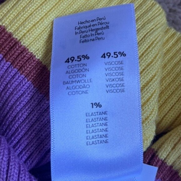 Mother Large The Tube Colorblocked Tank Purple Yellow Stripes NWT $178 MSRP - Picture 5 of 8